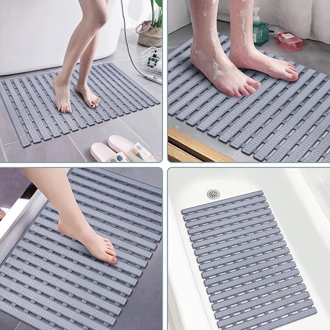 7 Seas 7Seas PVC Rubber Shower Foot Massage Scrubber NonSlip Mat Toilet and Laundry Room Floor Runner mat 63 x 40Cm Wet Floor Carpet mat Bath Mat with Suction Cup Shower Floor Mat Bathtub Mat - Image 5