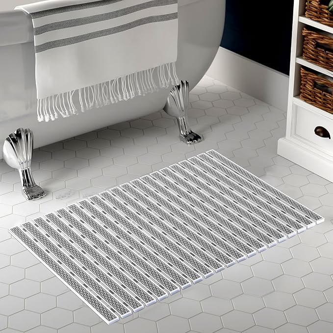 7 Seas 7Seas PVC Rubber Shower Foot Massage Scrubber NonSlip Mat Toilet and Laundry Room Floor Runner mat 63 x 40Cm Wet Floor Carpet mat Bath Mat with Suction Cup Shower Floor Mat Bathtub Mat - Image 1