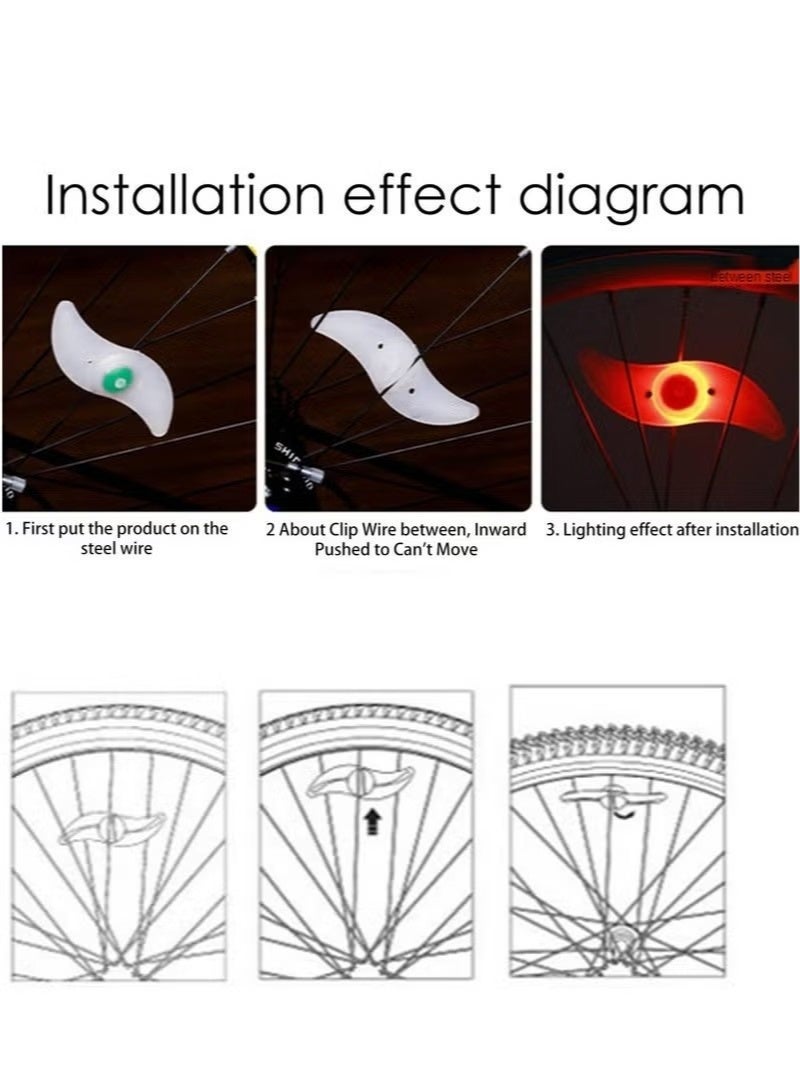 4 Pack Bike Spoke Lights, LED Bike Wheel Lights Keep Safe Decorations with 3 LED Flash Modes - Image 5