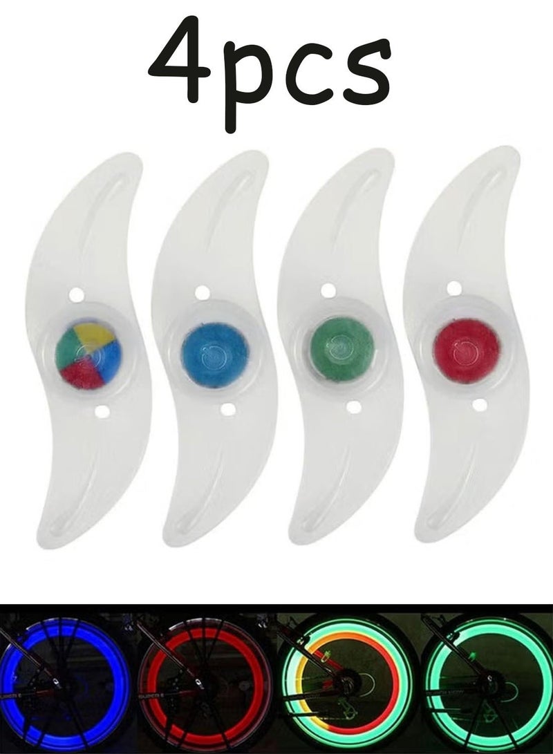 4 Pack Bike Spoke Lights, LED Bike Wheel Lights Keep Safe Decorations with 3 LED Flash Modes - Image 1