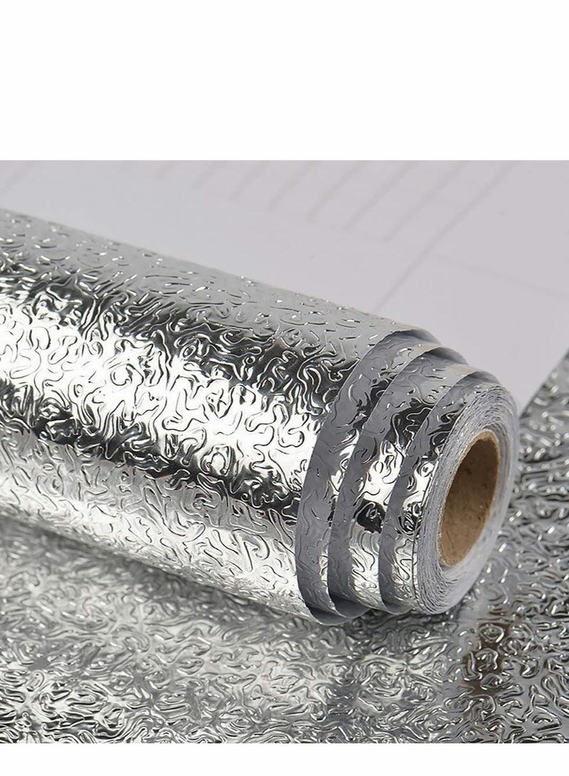 Captaintech Kitchen Backsplash Wallpaper Peel and Stick Aluminum Foil Contact Paper Self Adhesive Oil-Proof Heat Resistant Wall Sticker for Countertop Drawer Liner Shelf Liner - Image 1