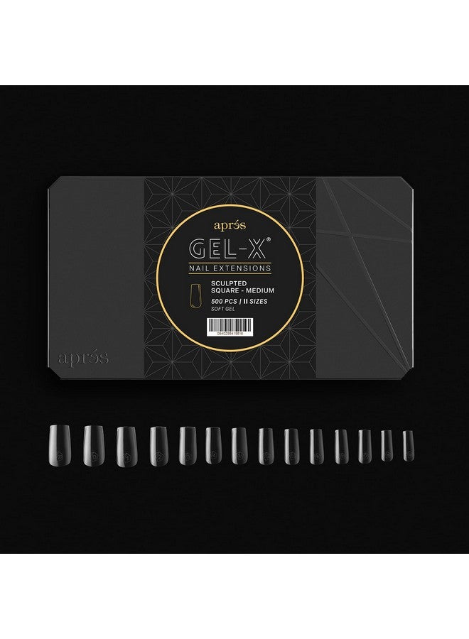 Apres Gelx® Scupted Square Medium Tip Box 500Pc Gelx Tips 11 Sizes 009 Premium Quality - Image 2