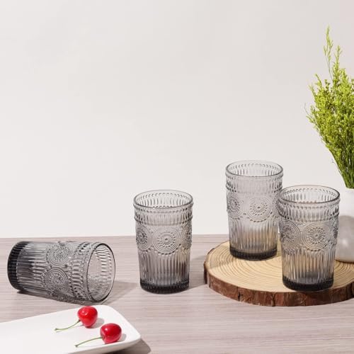 bellemax 200ML Juice and Water Glass Stylish Crystal Highball Drinking Glasses, Medium Size Tumbler Glasses for Juice, Water, Milk, lassi, Cocktails and Sharbat (TR-12, 6 Count (Pack of 1)) - Image 1