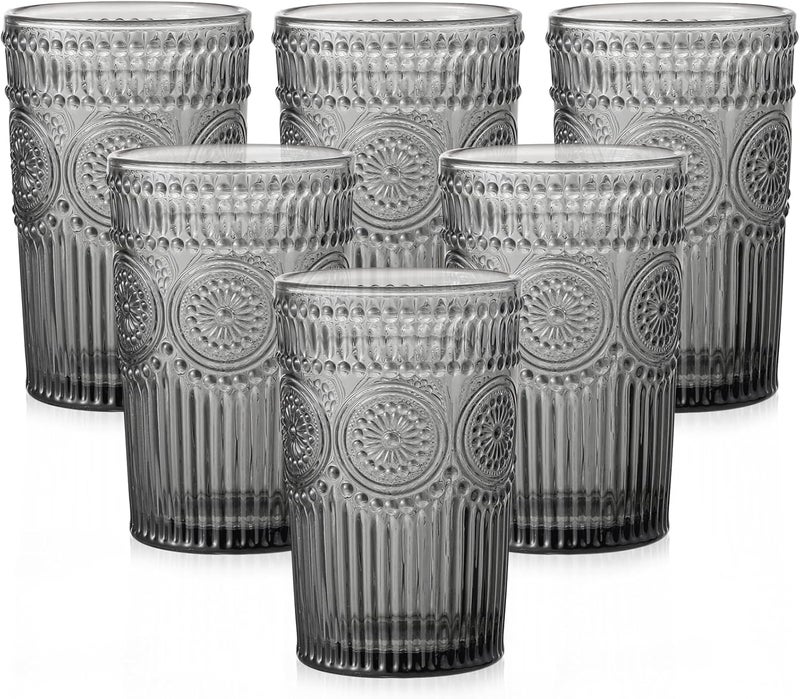 bellemax 200ML Juice and Water Glass Stylish Crystal Highball Drinking Glasses, Medium Size Tumbler Glasses for Juice, Water, Milk, lassi, Cocktails and Sharbat (TR-12, 6 Count (Pack of 1)) - Image 2
