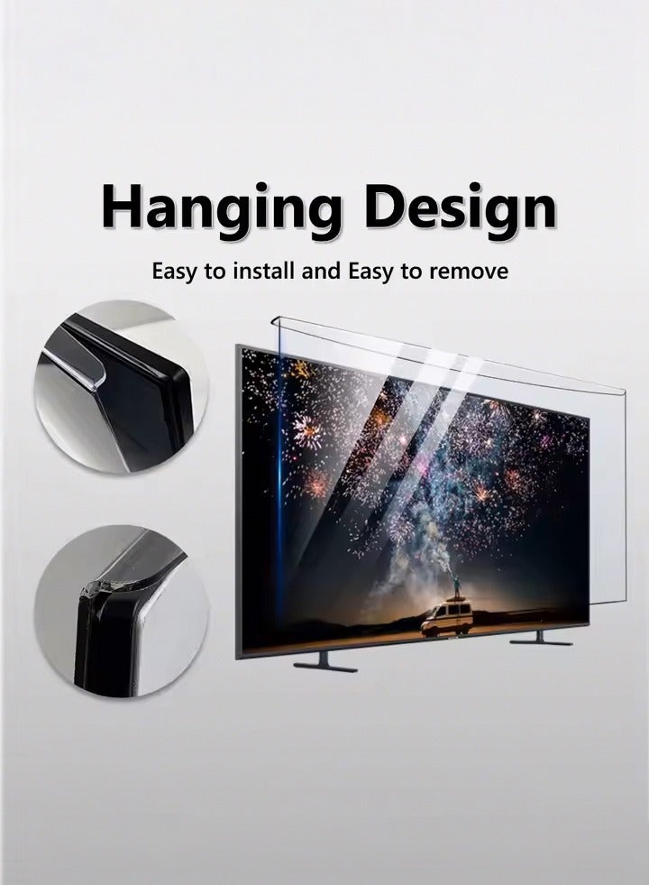 75 inch Clear Acrylic HD 4K TV Screen Protector, Anti-Scratch,  Anti-Blue Light with Removable Panel Filter and Anti-Glare  - Image 2