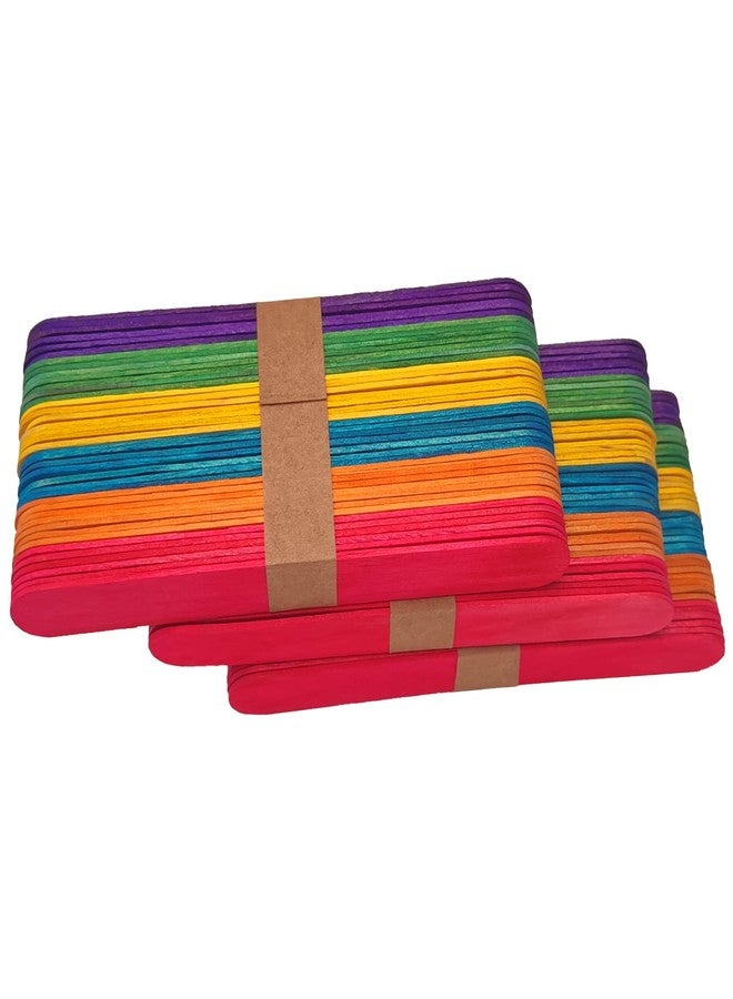 WISYOK 120 Pcs 6” Colored Jumbo Wooden Craft Sticks - Rainbow Wooden Popsicle Sticks for Creative Designs or Kids Education, Home Art Projects - Image 5