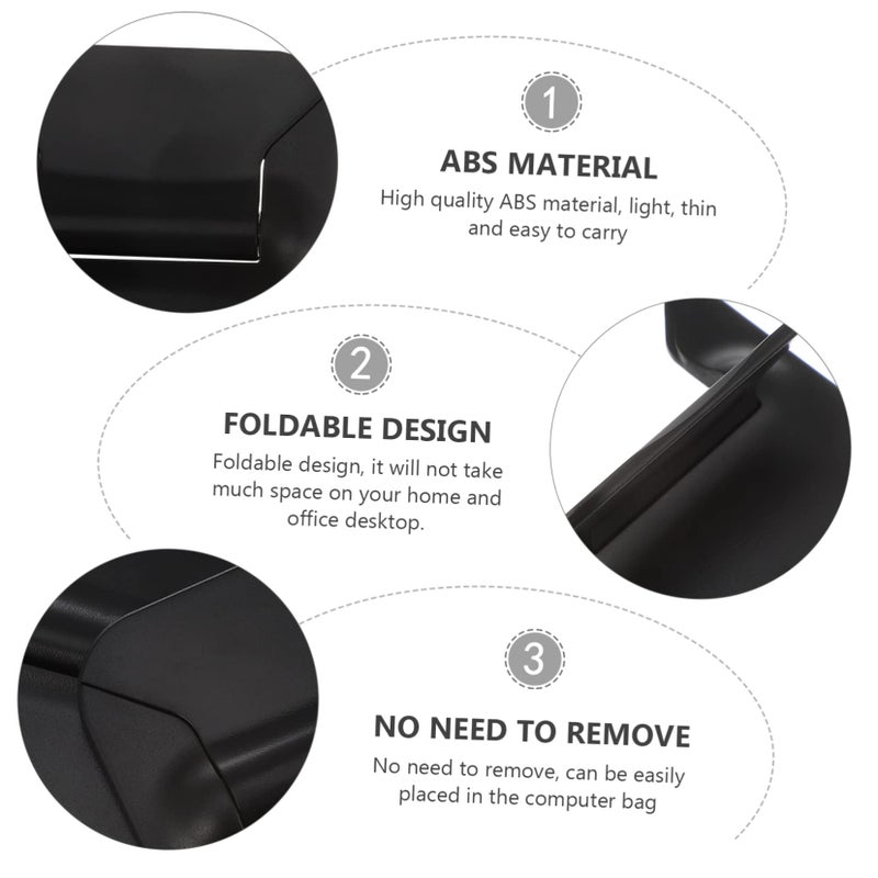 Foldable Laptop Stand Portable Ergonomic Holder Heat Dissipation Non Skid Lightweight Black - Image 4