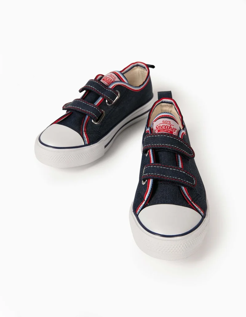 زيبي Zippy Boy Shoes  Dark Blue and White