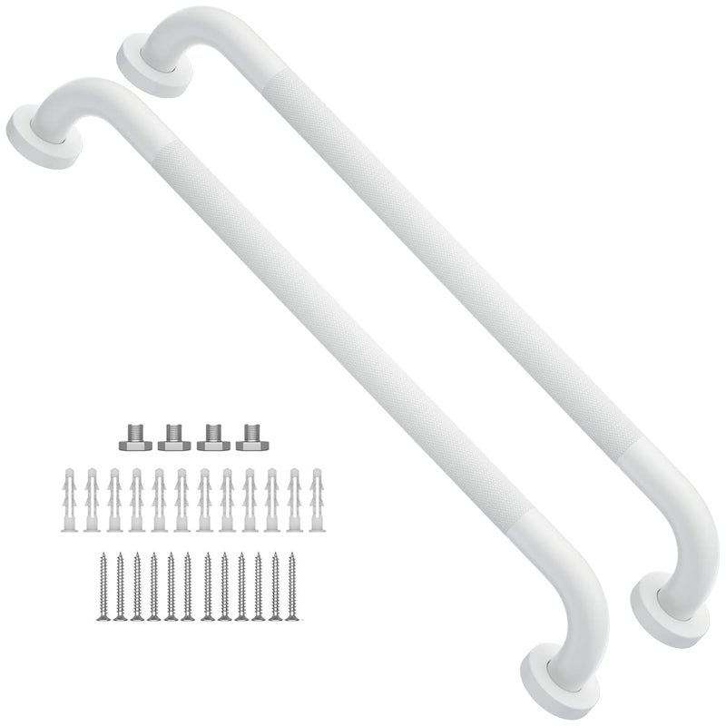 2 Pack 24 Inch Anti Slip Shower Grab Bar Oil Rubbed White 125 DiameterMunzong Bathroom Grab Bar Knurled Bathroom Balance BarSafety Hand Rail Support Handicap Elderly Senior Assist Bath Handle