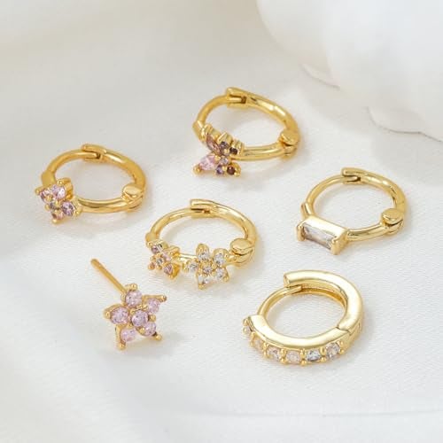 Aaishwarya Set of 6 For SINGLE EAR - 18K Gold Plated Waterproof Antitarnish Butterfly Floral Earring Set | Earrings for Women and Girls | Florals Jewelry - Image 4