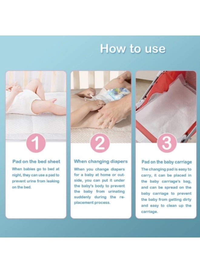 GGEROU 20 Pieces Baby Disposable Changing Pads,Heavy Absorbent Diaper Underpads for Changing Table, Waterproof Toddler Pee Pad 60x45cm - Image 5