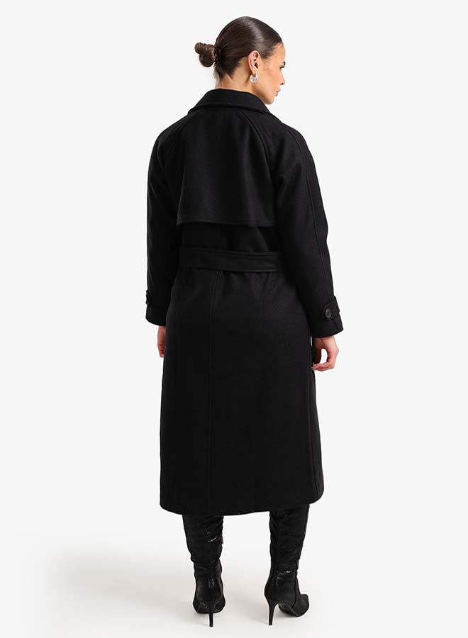 Clue Double Breasted Wool Coat - Image 4