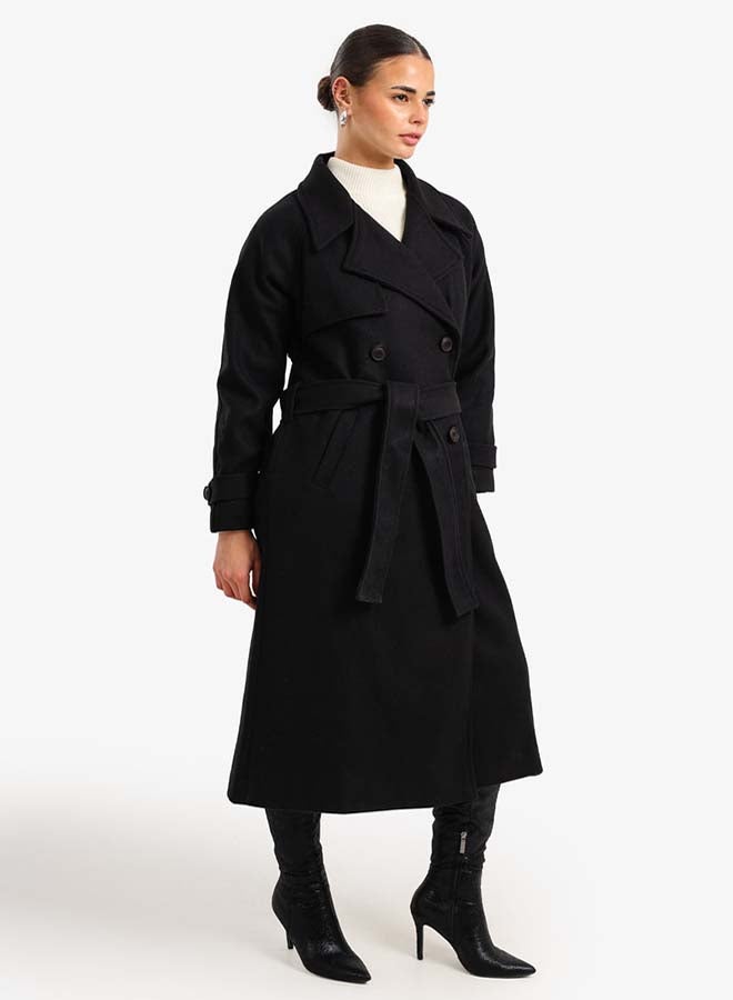Clue Double Breasted Wool Coat - Image 3