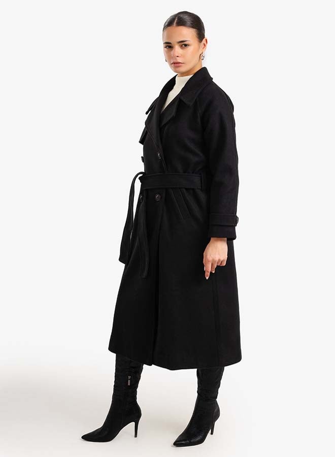 Clue Double Breasted Wool Coat - Image 2