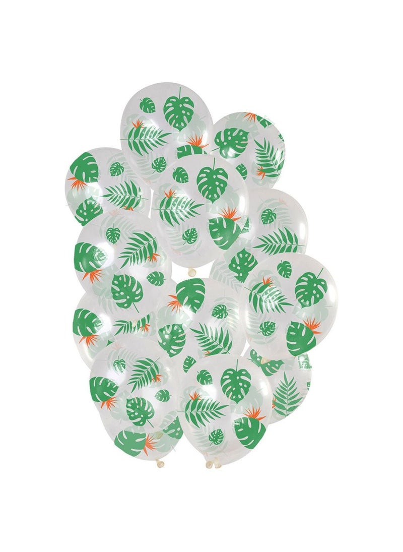فولات بالونات أمازونيا الشفافة من اللاتكس، دائرية باللون الأخضر والبرتقالي، 30 سم، عبوة من 15 قطعة