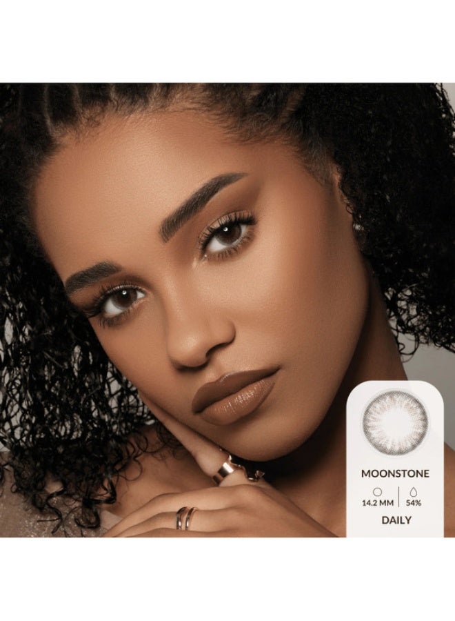 Amara Unisex One Day Moon Stone Pack Of 10, Daily Disposable Contact Lenses, Color Contact Lenses, Cosmetic Contact Lenses, Gray Contact Lenses - Image 4