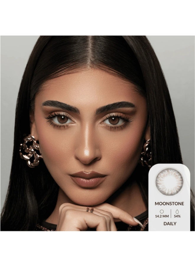 Amara Unisex One Day Moon Stone Pack Of 10, Daily Disposable Contact Lenses, Color Contact Lenses, Cosmetic Contact Lenses, Gray Contact Lenses - Image 2