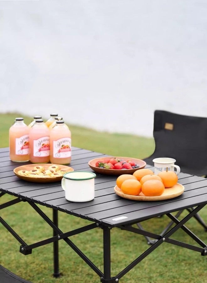 Generic Foldable Table With Six Chairs For Outdoors, Camping. Portable Six Chairs With Foldable Table Black.  - Image 3