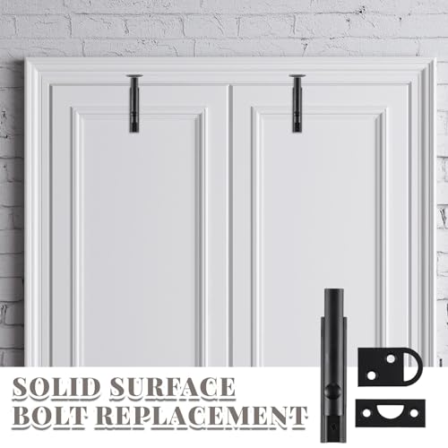 Lothee 4 Pcs Solid Brass Surface Bolts 3" Slide Latch Door Lock Bolt with Screws Anti Theft Security Lock for Top of French Door Gates(Matte Black) - Image 5