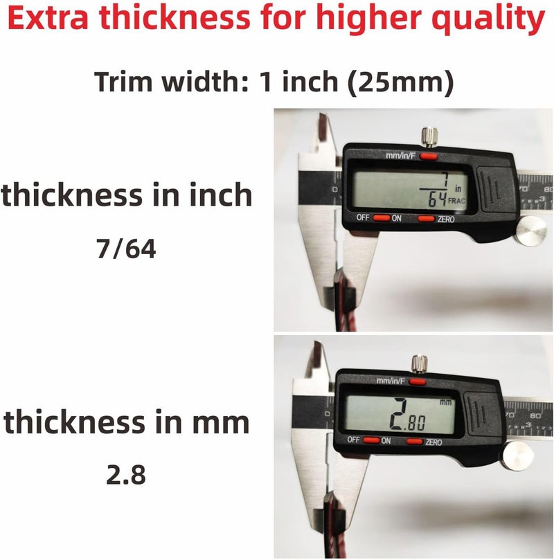 NANSH 16Ft Glossy Black Automotive Car Exterior and Interior Molding Trim Universal Bumper Window Door Body Side Decorative Strip Scratch-Proof (1 inch (25mm)) - Image 3