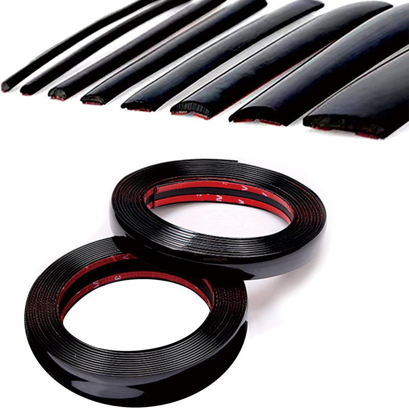 NANSH 16Ft Glossy Black Automotive Car Exterior and Interior Molding Trim Universal Bumper Window Door Body Side Decorative Strip Scratch-Proof (1 inch (25mm)) - Image 1
