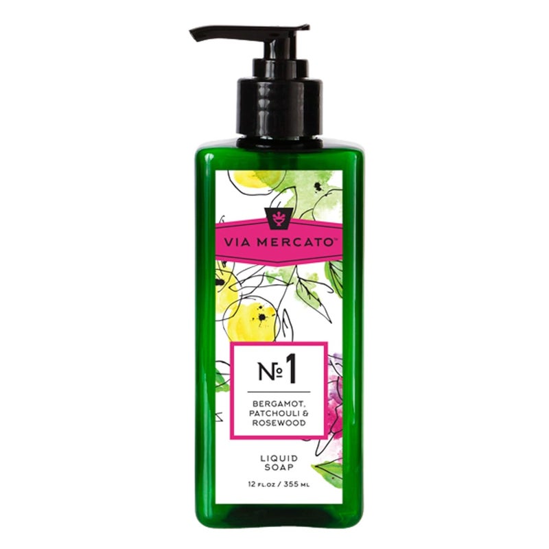 Via Mercato Liquid Soap Shea Butter Enriched 12 oz No 1  Bergamot Patchouli  Rosewood 