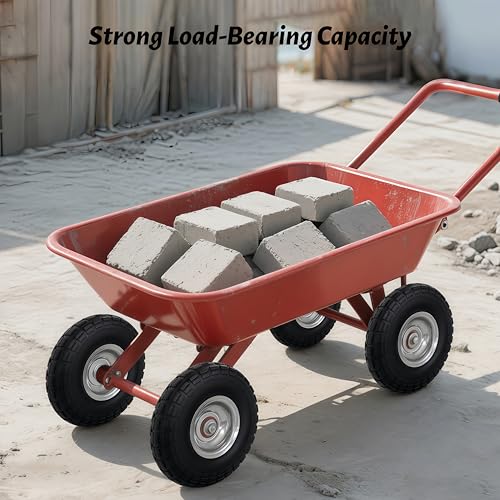 Atlantic 2-Pack Solid PU Wheels 4.10/3.50-4 – 10" Heavy Duty Flat-Free Polyurethane Tires with 5/8" Ball Bearings & 2.25" Offset Hub – Perfect for Hand Trucks,Wagons, Wheelbarrows - Image 4