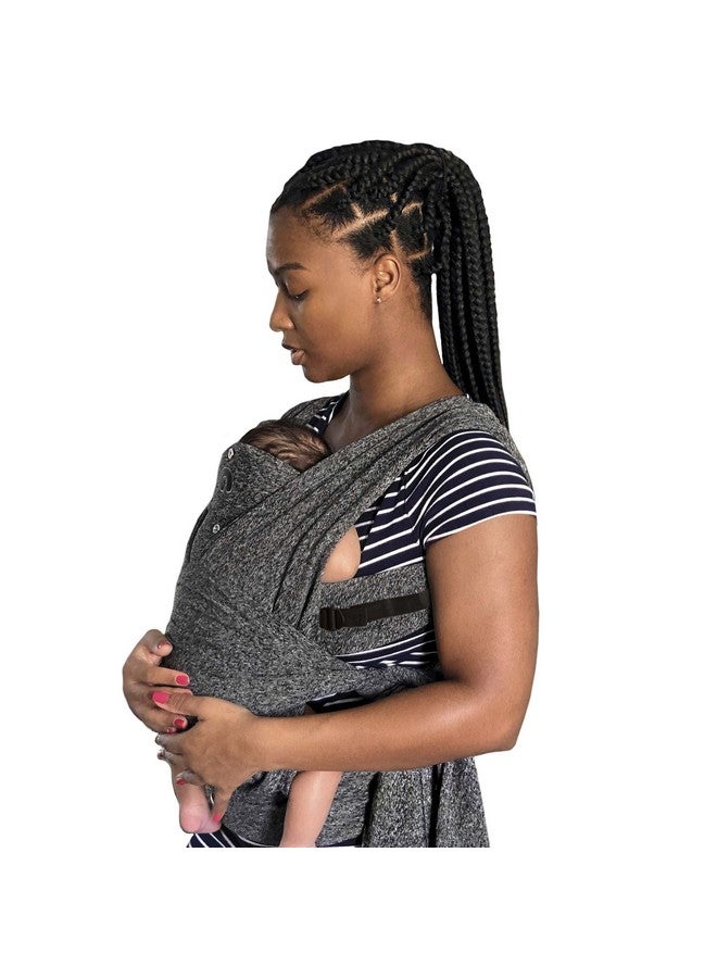 boppy Baby Carrier Adjustable Comfyfit Heathered Gray Hybrid Wrap With New Adjustable Arm Straps To Fit More Bodies 3 Carrying Positions 0M+ 835Lbs Soft Yogainspired Fabric With Storage Pouch - Image 1