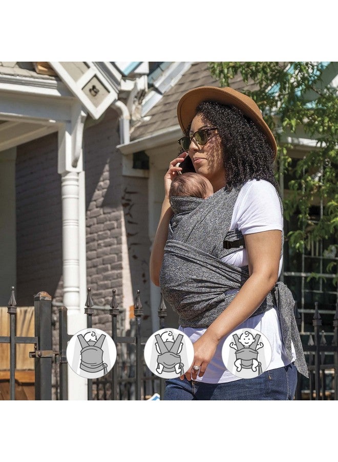 boppy Baby Carrier Adjustable Comfyfit Heathered Gray Hybrid Wrap With New Adjustable Arm Straps To Fit More Bodies 3 Carrying Positions 0M+ 835Lbs Soft Yogainspired Fabric With Storage Pouch - Image 4