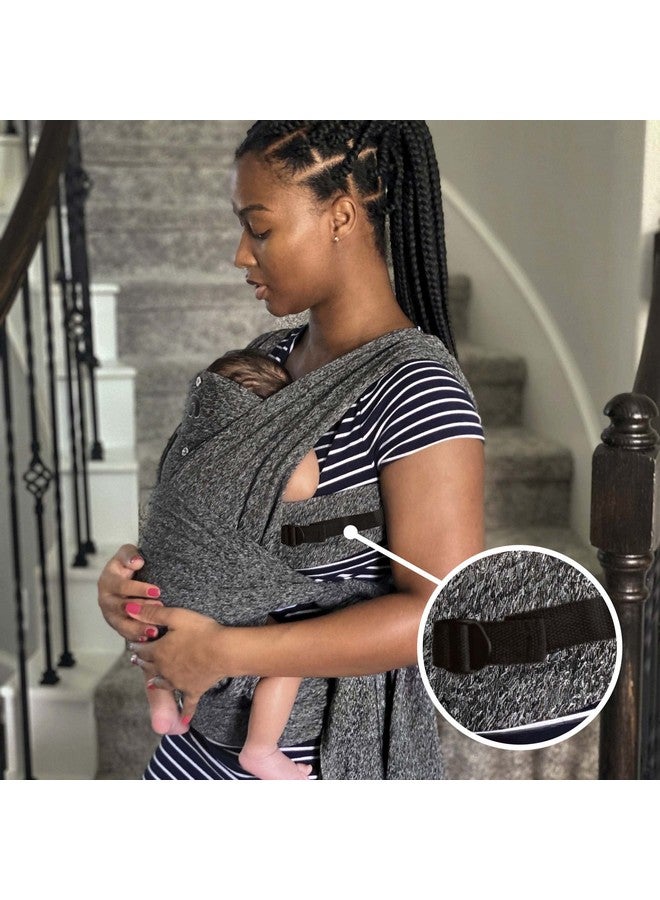 boppy Baby Carrier Adjustable Comfyfit Heathered Gray Hybrid Wrap With New Adjustable Arm Straps To Fit More Bodies 3 Carrying Positions 0M+ 835Lbs Soft Yogainspired Fabric With Storage Pouch - Image 5
