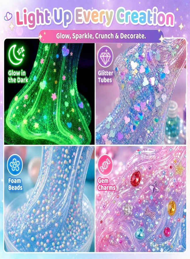 3 otters 24 Pack DIY Slime Kit for Kids with Glow Powder - Image 4