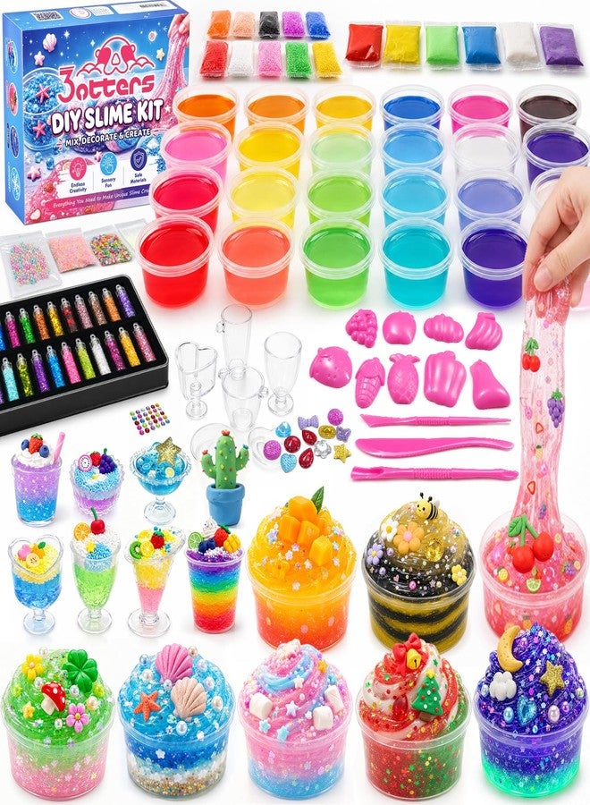 3 otters 24 Pack DIY Slime Kit for Kids with Glow Powder - Image 1