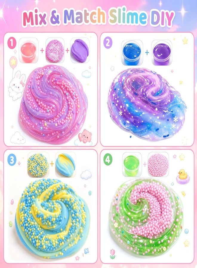3 otters 24 Pack DIY Slime Kit for Kids with Glow Powder - Image 5
