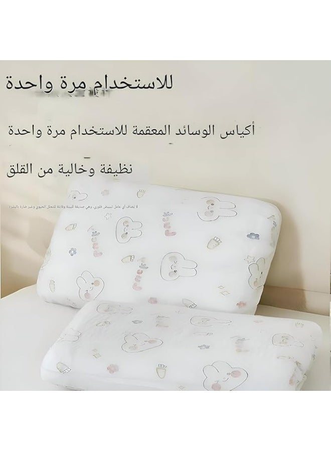 A set of 10 disposable travel pillow covers, offering comfortable protection and a healthy sleeping companion. The disposable design provides a convenient solution for flights, trains, and hotels. - Image 5