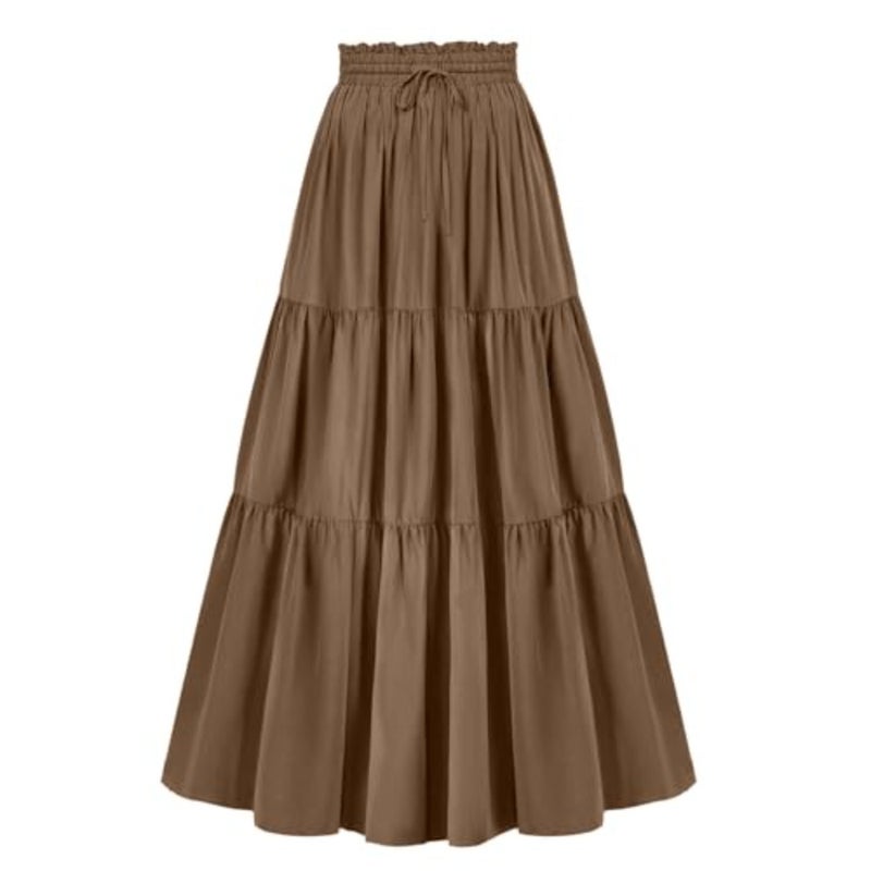 Renaissance Maxi Tiered Ruffle Skirt High Waisted Medieval Skirt for Women Ren Faire - Image 1