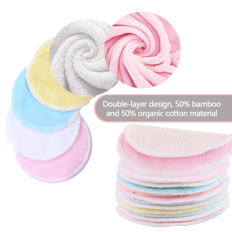 CT CAPETRONIX Reusable Makeup Remover Pads (16 Pack) with 2 Bags for Laundry & Storage, Reusable Bamboo Cotton Rounds, Eco-Friendly Reusable Cotton Pads for All Skin Types - Image 2