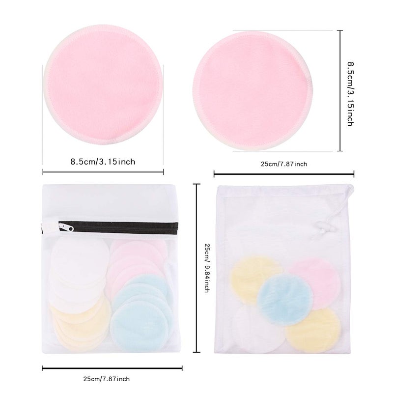 CT CAPETRONIX Reusable Makeup Remover Pads (16 Pack) with 2 Bags for Laundry & Storage, Reusable Bamboo Cotton Rounds, Eco-Friendly Reusable Cotton Pads for All Skin Types - Image 3