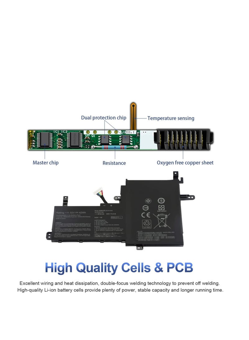 Terabyte بطارية لابتوب B31N1842 لأجهزة ASUS VivoBook S15 X513EQ X513EP X513EA X531F X531FA K531F S531F S531FA S531FL S5500F S5500FL V5050E V531F V531F V5311 FA V5311 FL Series B200-03440000 - Image 4