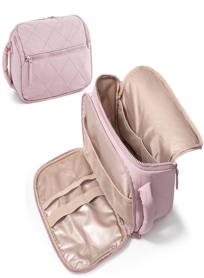 Marscamd Travel Toiletry Bag for Women, Water Resistant Makeup Organizer with Wide-Open Design for Toiletries and Cosmetics, Pink (Bag Only) - Image 1