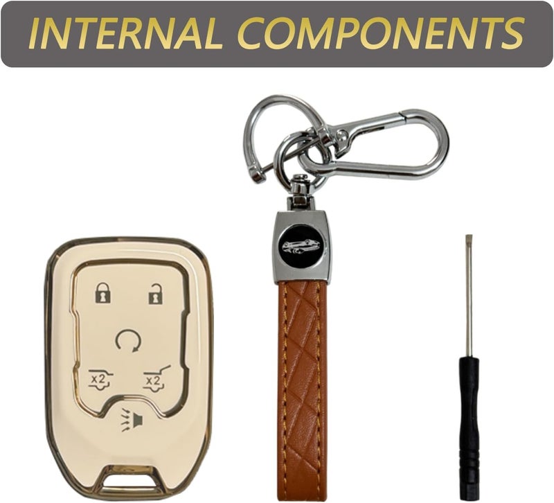 KarLingjun Key Fob Cover for Chevy GMC with Leather Keychain - Image 3