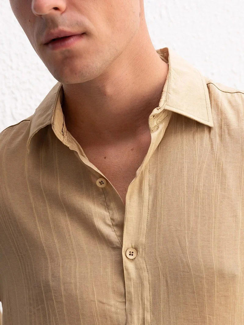 جيستو GIESTO Loose Fit Striped Button-Up Shirt