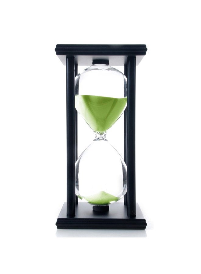 B BELLAWARE 60 Minutes Hourglass, Wood Sand Timer,Green - Image 2