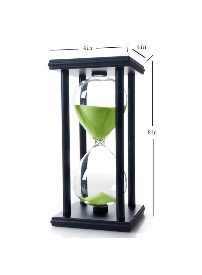 B BELLAWARE 60 Minutes Hourglass, Wood Sand Timer,Green - Image 5