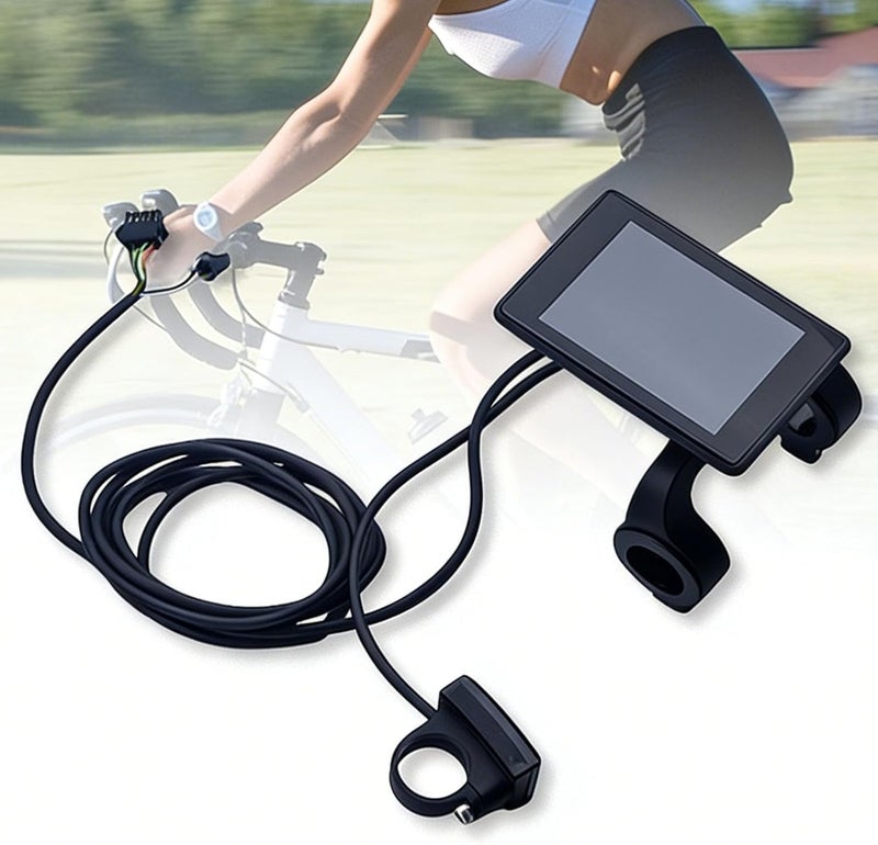 عداد شاشة LCD ملونة لدراجة كهربائية من RiToEasysports، USB 24V 36V 48V 60V عالمي مقاوم للماء مع موصل 5P، لوحة مستوى سرعة البطارية للسكوتر والدراجة النارية الكهربائية - Image 3