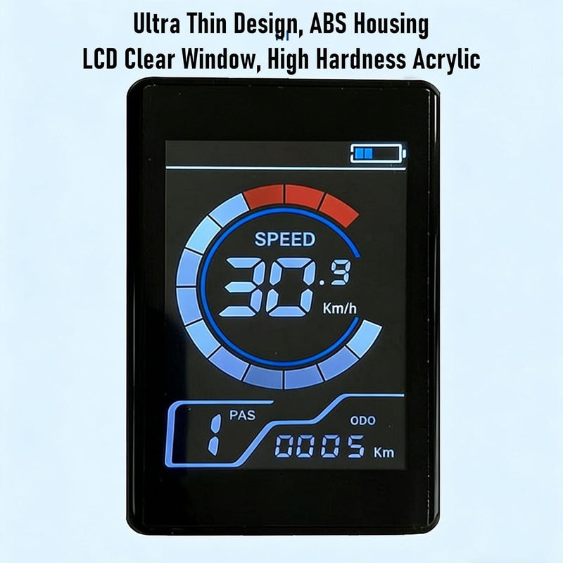 عداد شاشة LCD ملونة لدراجة كهربائية من RiToEasysports، USB 24V 36V 48V 60V عالمي مقاوم للماء مع موصل 5P، لوحة مستوى سرعة البطارية للسكوتر والدراجة النارية الكهربائية - Image 5