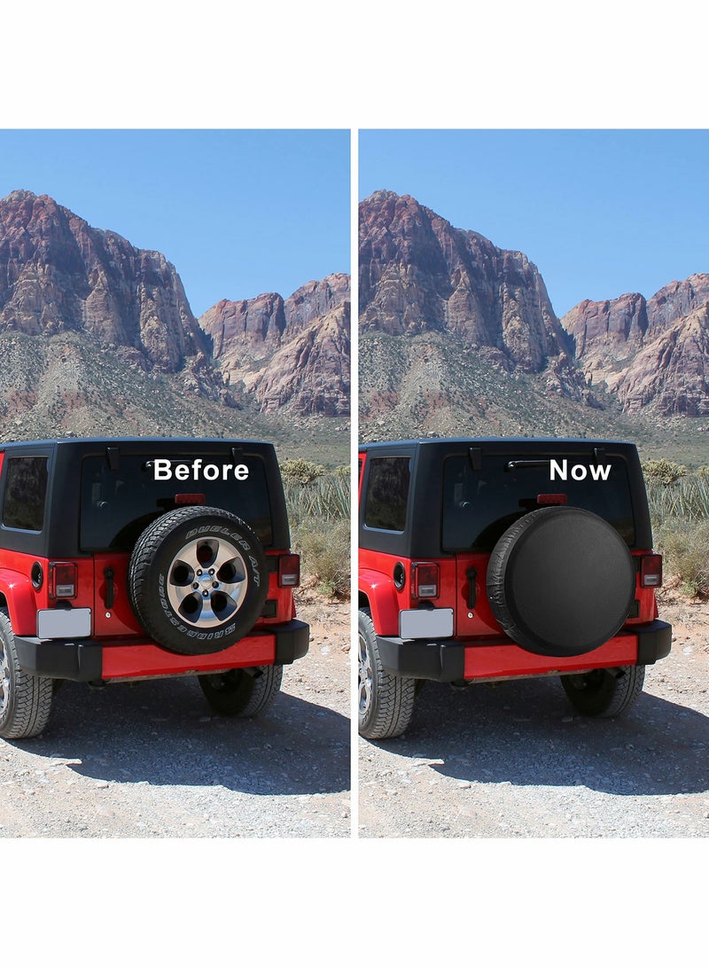 27-30 inch Spare Tire Cover Thickening Leather Universal Fit for Jeep, Trailer, RV, SUV, Truck, Soft  Tough Tire Wheel Cover for Car(Fits Entire Wheel Size 27-30 inch) - Image 4