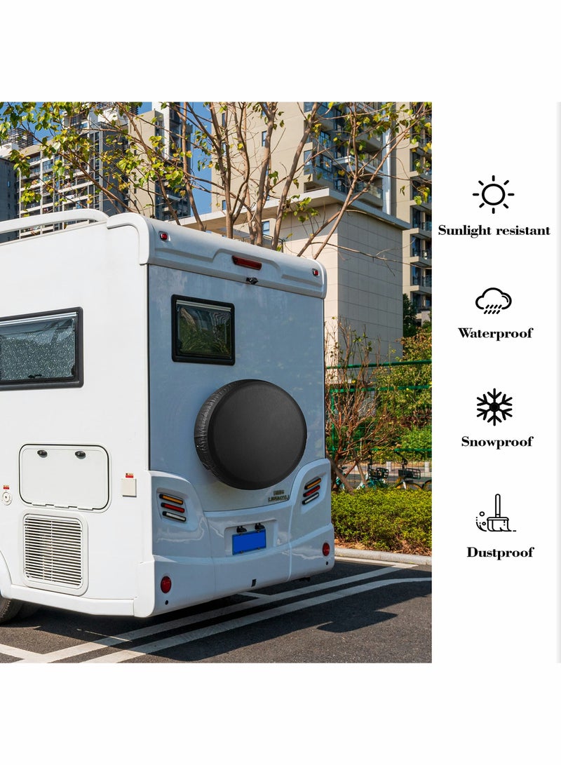 27-30 inch Spare Tire Cover Thickening Leather Universal Fit for Jeep, Trailer, RV, SUV, Truck, Soft  Tough Tire Wheel Cover for Car(Fits Entire Wheel Size 27-30 inch) - Image 5