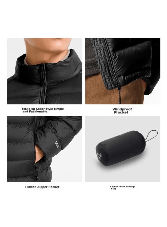 Pelliot Lightweight Down Jacket For Men, Windproof Coat With 800 Fill Power Goose Down, Warm Women's Inner Liner For Outdoor Jacket, Model 11340821, Black, Size M - Image 4