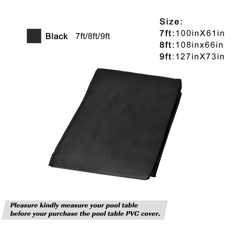 MoyanSuper Pool Table Cover PVC Waterproof Dustproof for 7/8/9 Ft Billiard/Pool Table ,Black,7 Feet - Image 5