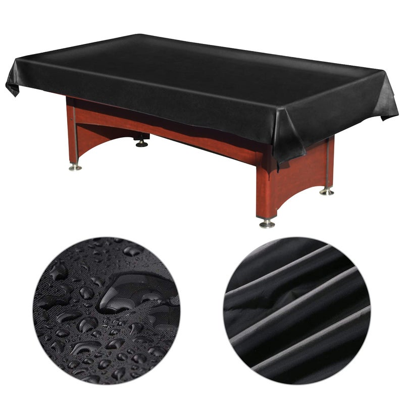 MoyanSuper Pool Table Cover PVC Waterproof Dustproof for 7/8/9 Ft Billiard/Pool Table ,Black,7 Feet - Image 3